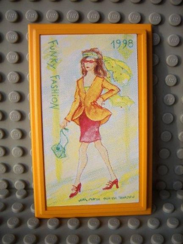 Lego Scala Wall, Panel 6 x 10 with Funky Fashion 1998 Pattern (Sticker) - Set 3118