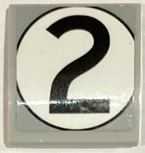 Lego Slope, Curved 2 x 2 x 2/3 with Black Number 2 in White Circle Pattern (Sticker) - Set 75881 / Light Bluish Gray