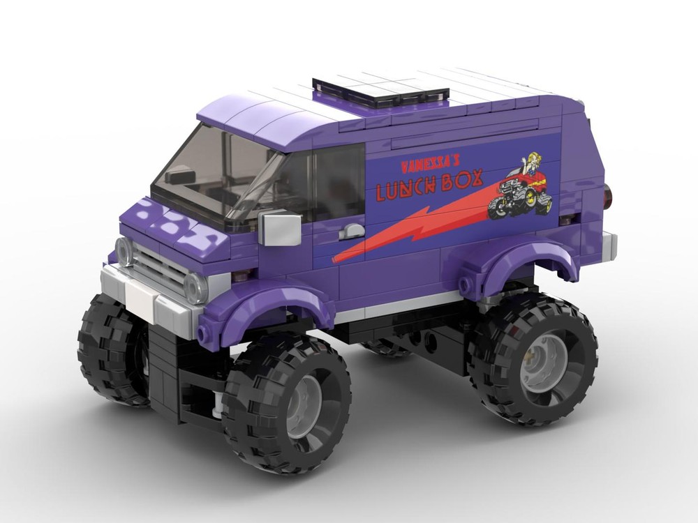 Lego Van with Monster Truck Chassis (inspired