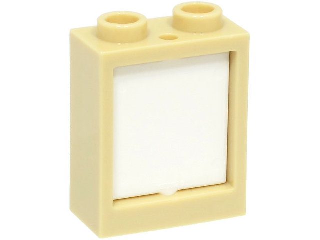 Lego Window 1 x 2 x 2 Flat Front with White Glass (60592 / 60601)