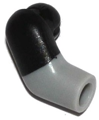 Lego Arm, Right with Molded Black Short Sleeve  Pattern / Light Bluish Gray