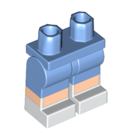 Lego Hips with Medium Blue Legs and White Boots Pattern with Light Nougat Knees Print