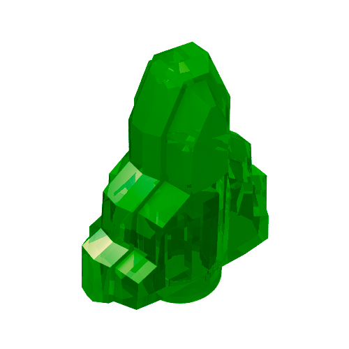 Lego Rock 1 x 2 Crystal Stepped / Trans-Green