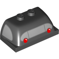 Lego Windscreen 2 x 4 x 1 1/3 with Back Window and Tail Light Print / Black