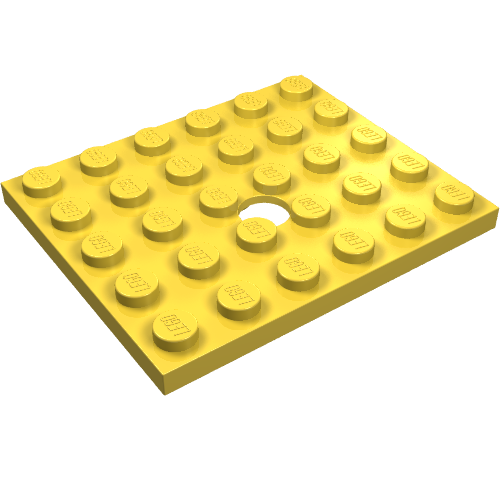 Lego Plate Special 5 x 6 with Hole / Yellow