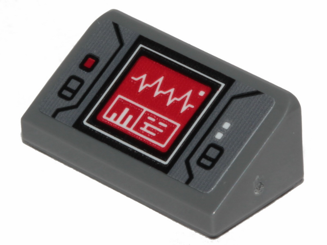 Lego Slope 30 1 x 2 x 2/3 with Signs Of Life Red Heart Monitor Pattern (Sticker) - Set 75251
