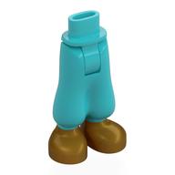 Lego Minidoll Hips and Baggy Trousers with Pearl Gold Shoes Print / Medium Azure