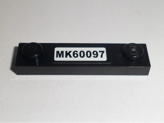 Lego Plate, Modified 1 x 4 with 2 Studs without Groove with 'MK60097' Pattern (Sticker) - Set 60097