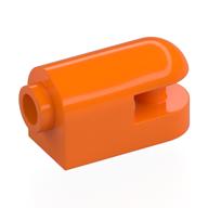 Lego Brick Round, Curved 1 x 2 with Side Stud, Bar / Orange