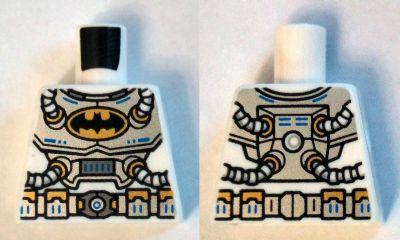 Lego Torso Batman Logo Spacesuit with Four Hoses and Utility Belt Pattern / White