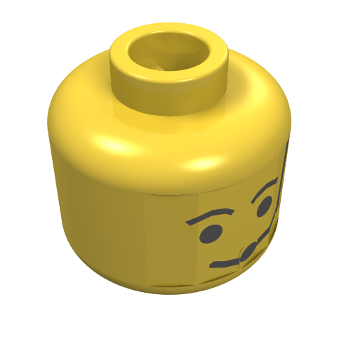 Lego Minifig Head Rebel Pilot, Eyebrows and Headset Print [Blocked Open Stud]