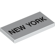 Lego Tile 2 x 4 with 'NEW YORK' Print