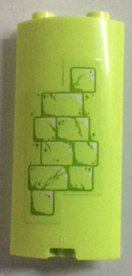 Lego Cylinder Quarter 2 x 2 x 5 with 1 x 1 Cutout with Yellowish Green Bricks Pattern (Sticker) - Set 41188 / Yellowish Green