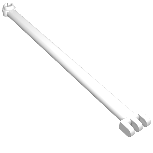 Lego Hinge Bar 12L with 3 Fingers and Open End Stud / White