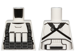 Lego Torso SW Armor Stormtrooper Ep. 7 with Black Ammunition and  Utility Belts Pattern / White