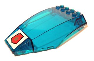 Lego Windscreen 10 x 6 x 2 Curved with Space Police 3 Badge Pattern (Sticker) - Set 5973