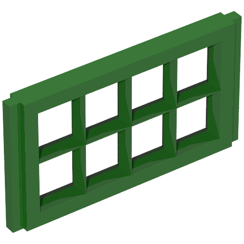 Lego Window Pane 1 x 4 x 2 for Slotted Bricks / Vintage Green