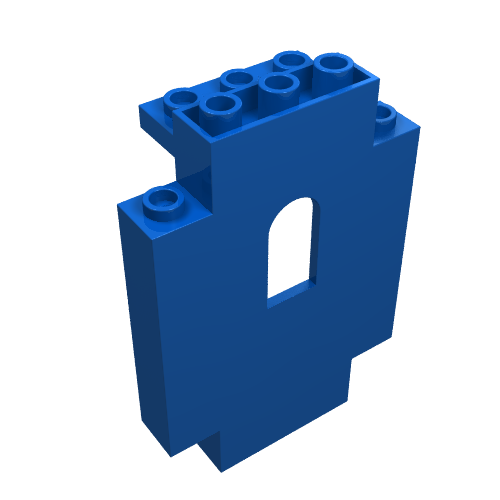 Lego Panel 2 x 5 x 6 Wall with Arched Window / Blue