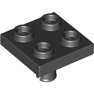 Lego Plate Special 2 x 2 with Pin on Bottom / Black