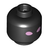 Lego Minifig Head with Metallic Pink Eyes Print / Black