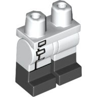 Lego Hips with White Legs and Black Boots Pattern with 3 Black and Gray Print