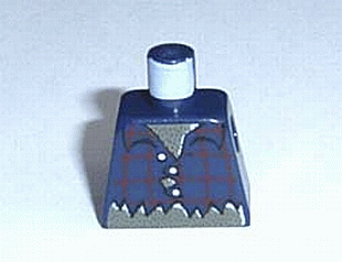 Lego Torso Studios Plaid Button Shirt Ripped Pattern (Werewolf) / Dark Blue