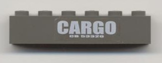 Lego Brick 1 x 6 with 'CARGO' and 'CB 53320' Pattern (Sticker) - Set 4512