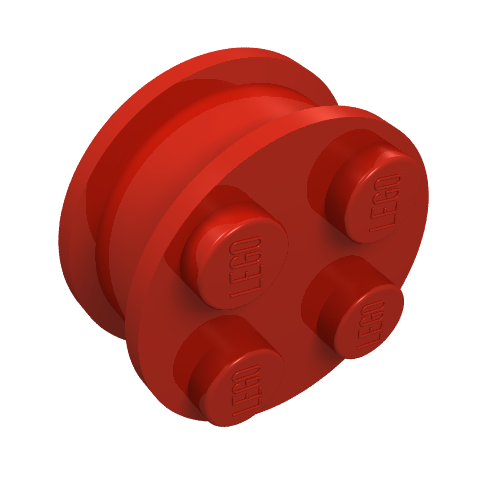 Lego Wheel Old with 4 Studs / Red