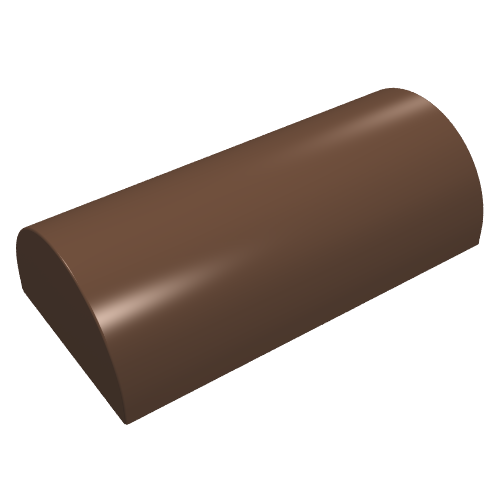 Lego Brick Curved 2 x 4 Double, No Studs, without Groove / Brown