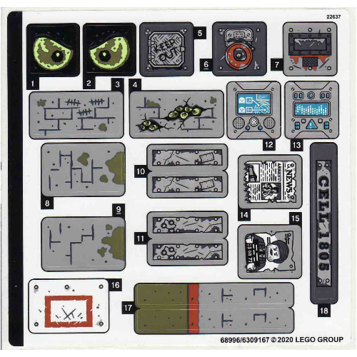 Lego Sticker Sheet for Set 70435-1