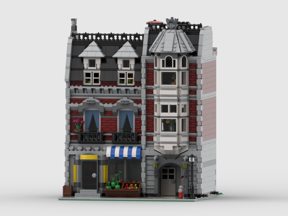 Lego Dark Red Green Grocer