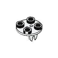Lego Wheel Holder, Plate, Round 2 x 2 Thin with Clips / White