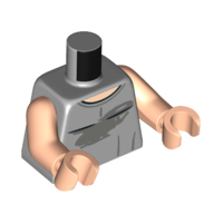 Lego Torso, Shirt with Swear Stain Print, Light Nougat Arms and Hands / Light Bluish Gray