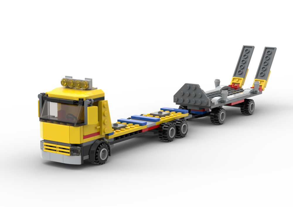 Lego Container Truck and Log/Car Trailer