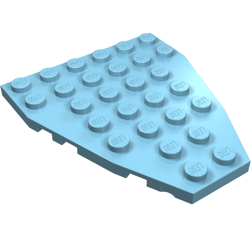 Lego Wedge Plate 7 x 6 Boat Bow with Stud Notches / Sky Blue