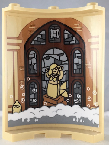 Lego Cylinder Quarter 4 x 4 x 6 with Bricks, Bubbles, Stained Glass Windows and Mermaid Pattern on Inside (Sticker) - Set 71043