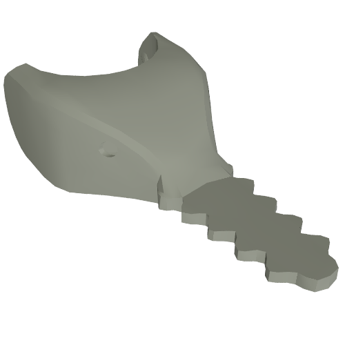 Lego Animal Body Part, Shark / Sawfish Head / Light Gray