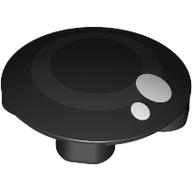 Lego Plate Round 2 x 2 with Rounded Bottom with Dark Bluish Grey Circle, White Dots (Eye) Print