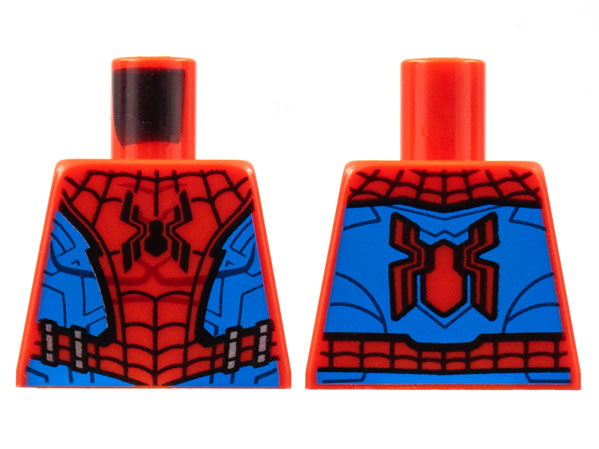 Lego Torso Armor, Center Panel with Black Spider and Webbing, Blue Side Panels Pattern / Red