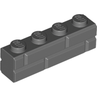 Lego Brick Special 1 x 4 with Masonry Brick Profile / Dark Bluish Gray