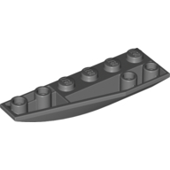 Lego Brick Wedged, Curved Inverted 6 x 2 Left / Dark Bluish Gray