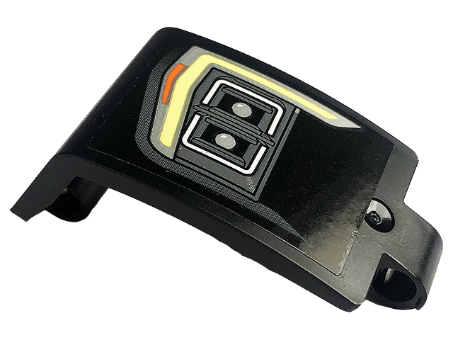 Lego Technic, Panel Curved 3 x 5 x 3 with Headlight and Blinker Pattern Model Right Side (Sticker) - Set 42126