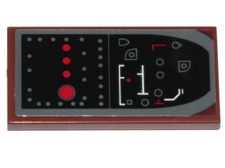 Lego Tile 2 x 4 with SW Speeder Bike Gray and Red Steering Buttons Pattern (Sticker) - Set 75532
