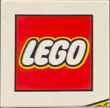 Lego Tile 2 x 2 with LEGO Logo and Yellow Brick Corner Pattern