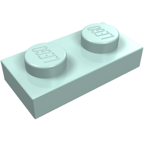 Lego Plate 1 x 2 / Aqua