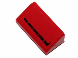 Lego Slope 30 1 x 2 x 2/3 with Black Broken Stripe Pattern Model Left (Sticker) - Set 30191