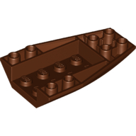 Lego Brick Wedged, Curved Inverted 6 x 4 / Reddish Brown