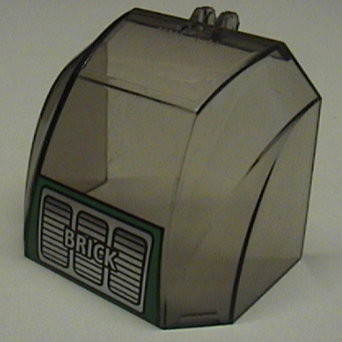 Lego Windscreen 4 x 6 x 4 Canopy with Hinge with 'BRICK' Text and Grille Print