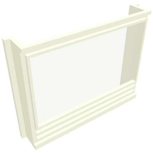 Lego Window 1 x 6 x 4 Panorama with Glass for Slotted Bricks / White