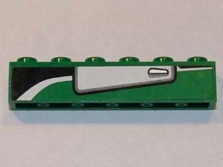 Lego Brick 1 x 6 with White Door Pattern Model Left Side (Sticker) - Set 8864